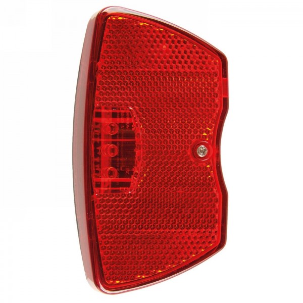 Luggage carrier rear light, with 3 leds, parking light function, without test mark, with 2 batteries, distance between bolts: 80