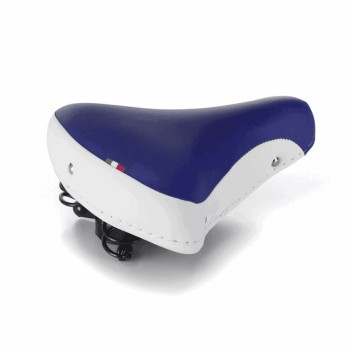 Selle pliante blanche / bleue - 1