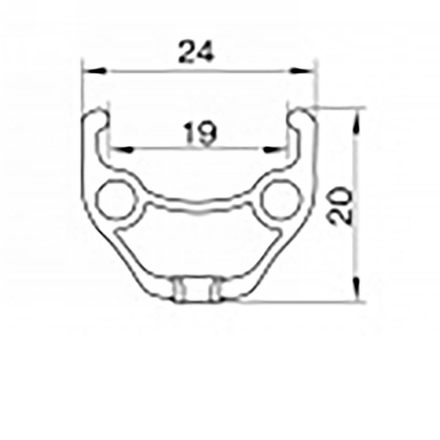 Cerchio a disco, 28'/29', 622 x 19 mm, 32 fori, nero, av, con occhielli singoli - 2 - Cerchi - 