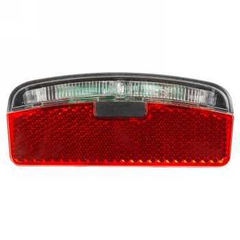 Feu arrière de porte-bagages, pour fonctionnement dynamique, avec 1 LED rouge, verre blanc/réflecteur rouge, avec homologation a