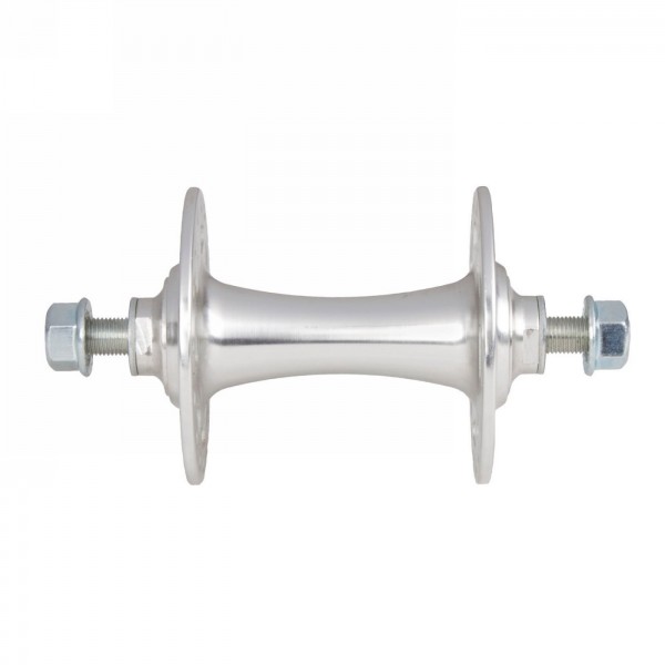 Track hub, aluminium, vr, 32 holes, old: 100 mm, 140 mm axle: 3/8', silver polished, with nuts, mv - 1