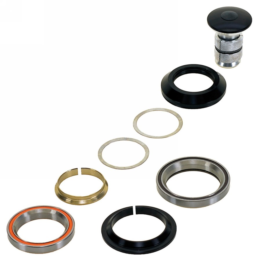 Integrated Neco steering series, from 1.1/4' to 1.1/8', aluminum, black, ek - 2