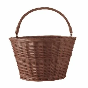 Brown wicker basket 36x26x22h cm with clip attachment - 1