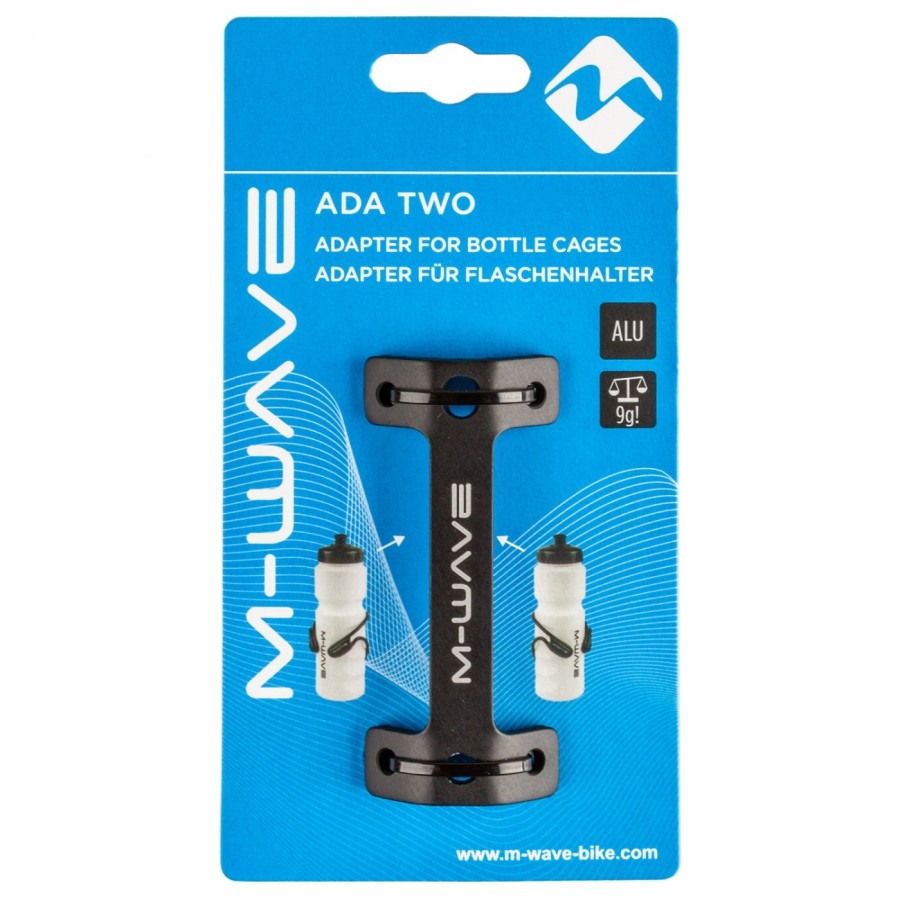 Adapter for attaching 2 bottle cages to one bottle cage holder, only 9g, on m-wave card - 3