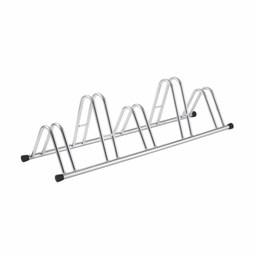 5-seater floor-mounted bike rack in silver colour - 1