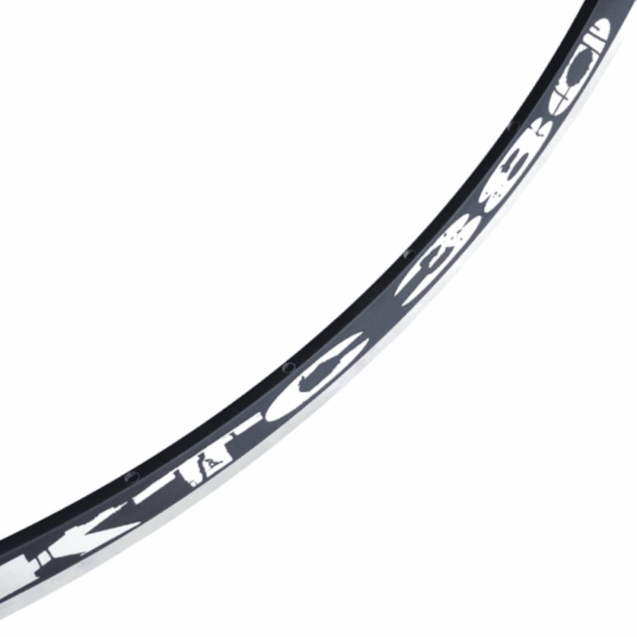 Cerchio 700c ktc 380 28" 28 fori in alluminio per rim brake nero pista frenante silver tubeless ready - 1 - Cerchi - 