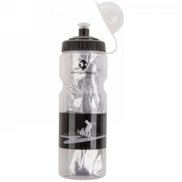 Transparent/black thermal plastic water bottle, 400 ml, header card - 1