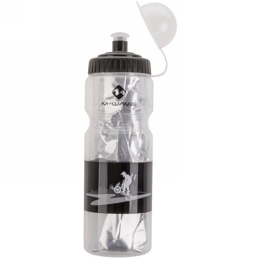 Bouteille thermique en plastique transparent/noir, 400 ml, carte d'en-tête - 1