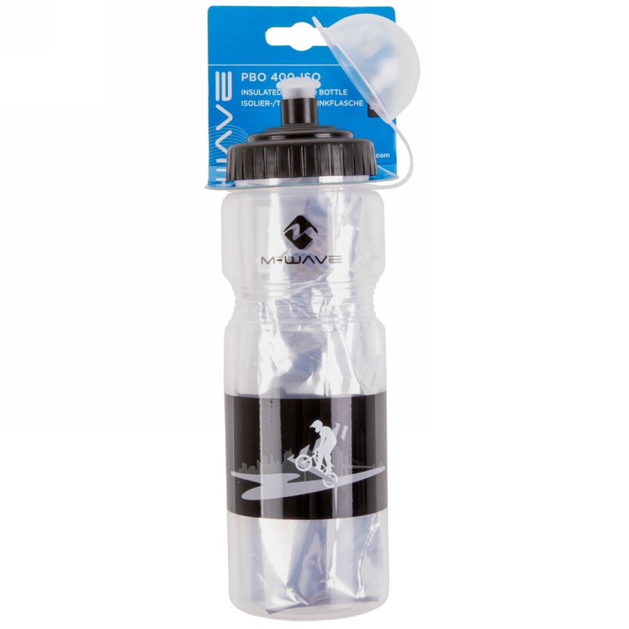 Transparent/black thermal plastic water bottle, 400 ml, header card - 3