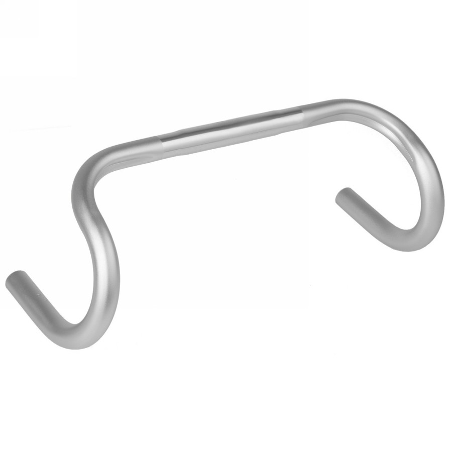 Racing handlebar, 425mm (outer), aluminium, silver, with groove for brake cable, mv - 1