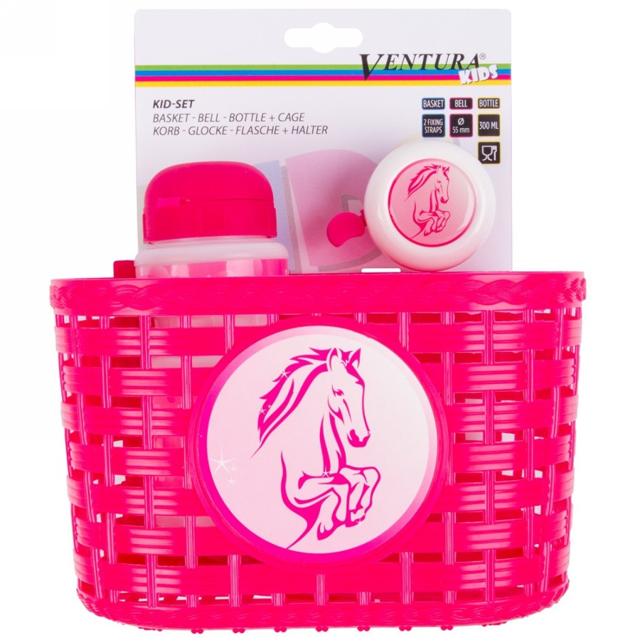 Kid-set 'cheval', comprenant panier 431556 + clochette 420197 + bouteille d'eau 340212, sur carte ventura - 2