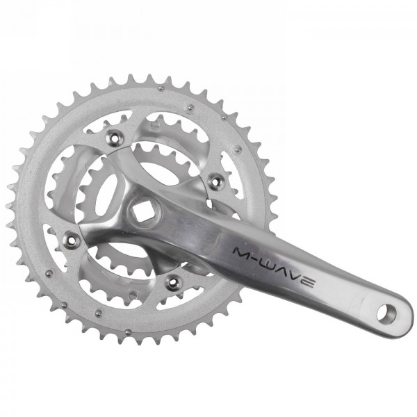 crankset, for 9(and 8)-gear, 170 mm alu-crank, alu-chainring 44 t./steel-chainrings 22/32 t. (all - 1