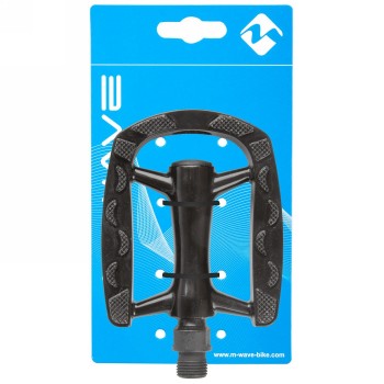 pédale de trekking steady a7, alu, ed noir, 97 x 81 x 23 mm, surface de pédalage concave, 9/16 'axe noir 2-side-bor, avec cateye