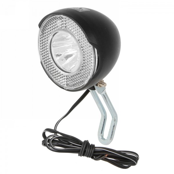 Faro dinamo led, anlun, 1 led, 6v/1.1w, 14 lux, con reflector, 2 funciones, con cable doble 1000 mm, con germano - 1