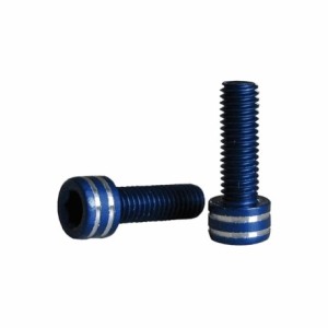 M5x15mm bottle cage screws (2 pieces) blue - 1