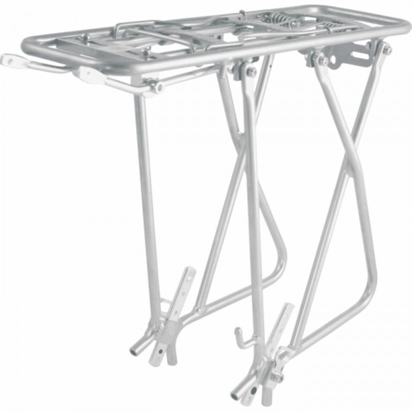 Soporte trasero de aluminio plateado para alforjas - 1