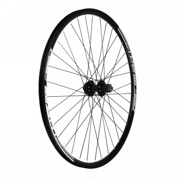 26' black rear mtb wheel with disc brake - 8/9/10 speed cassette - 1