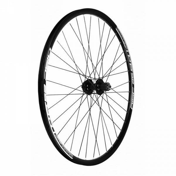 26' black rear mtb wheel with disc brake - 8/9/10 speed cassette - 1