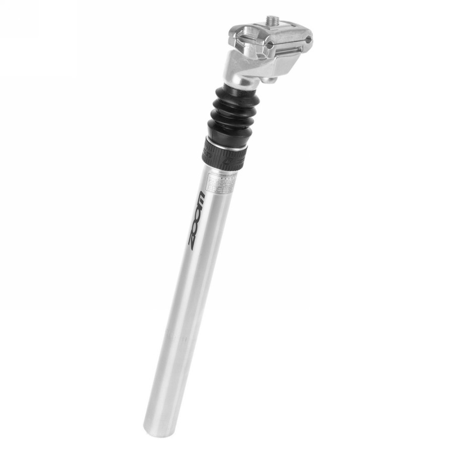 Seat post zoom, aluminium, silver, 350 x 27.2 mm, spring-mounted (35 mm), adjustable play and preload, with scale - 1