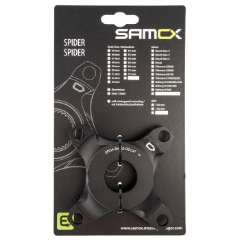 Spider, for shimano e5000 system, for chainline 47 mm, aluminium, for chain guard, black anodised, on euro hole card - 2