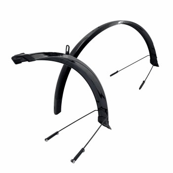 Guardabarros para bicicleta de ciudad 26/28 x 53mm de plástico negro (par) - 1