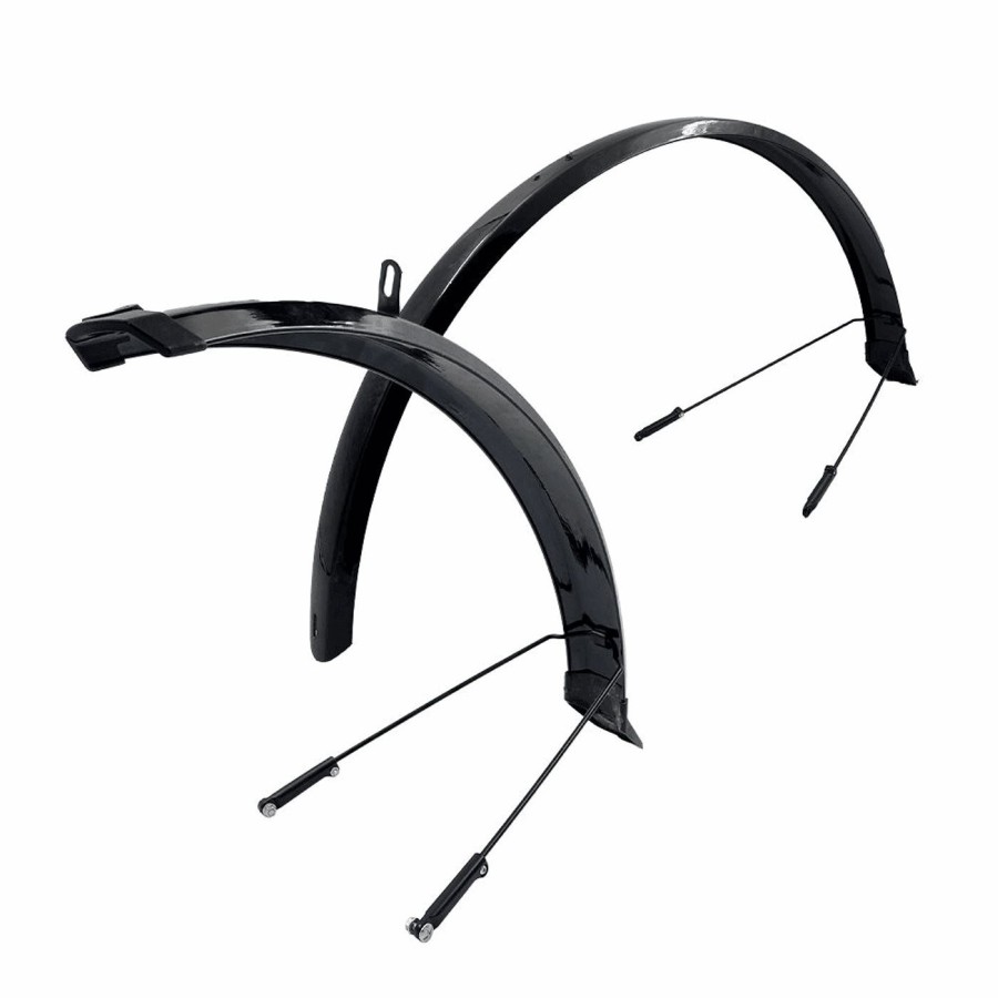 Parafanghi city bike 26/28 x 53mm in plastica nero (coppia) - 1 - Parafango - 