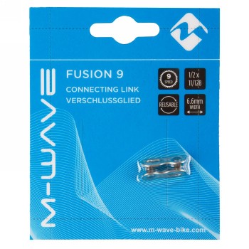 Maillon rapide vague m, pour chaînes à 9 places, 1/2 x 11/128, largeur 6,6 mm, argent, 1 pc. sur blister. - 2