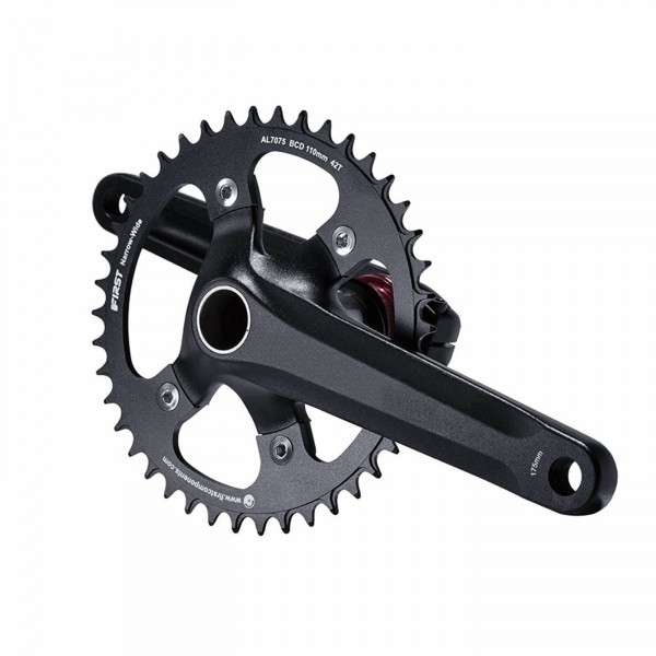 Gravel 1s crankset 40 teeth x 172.5mm black - integrated axle - 1