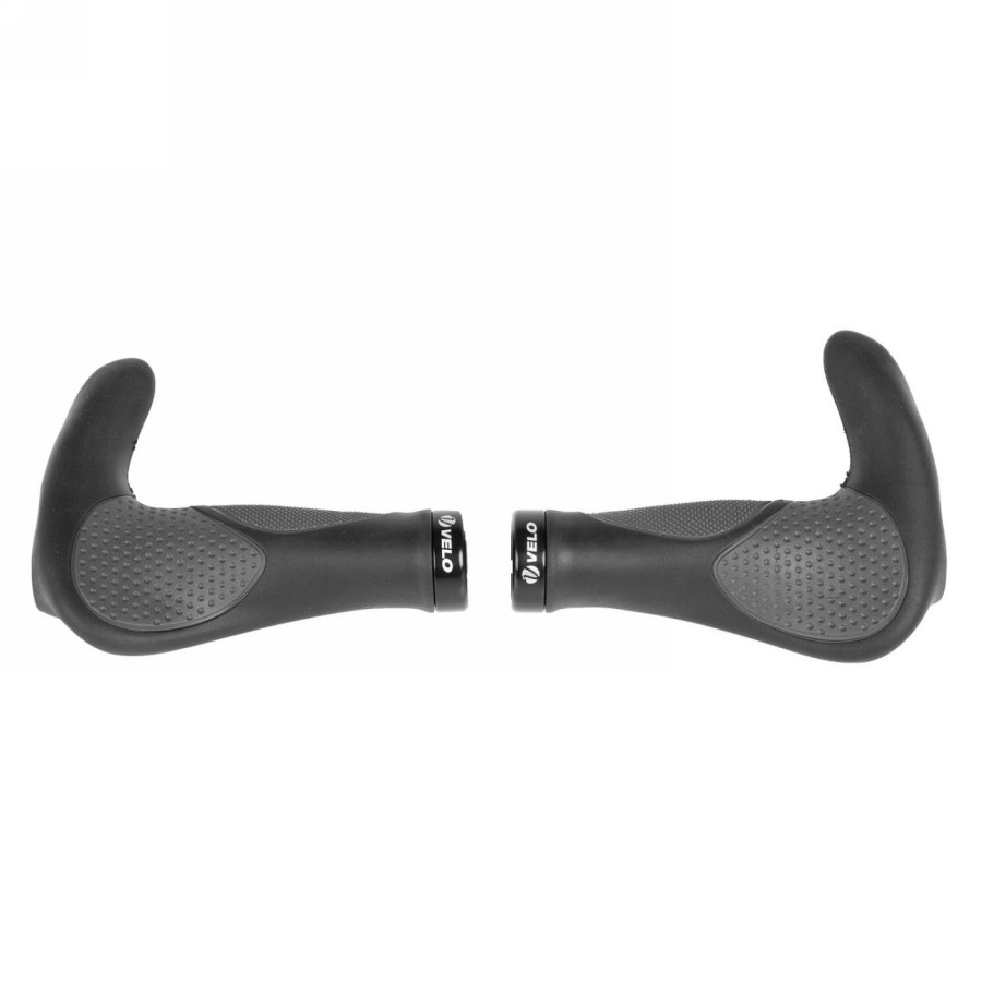 Velo Comfort Screw-on Grips - d3, with auxiliary handle integrated into the handlebar, with gel, ergonomic shape, on card - 1