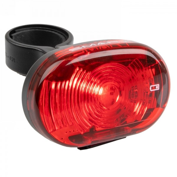 Feu arrière Smart, star usb, rouge, 1 led rouge, 1 radio, usb, avec numéro d'homologation allemand, avec clip ceinture et suppor