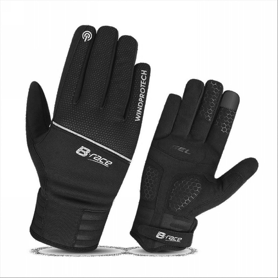 Winter b-race gloves windprotech black xl - 1