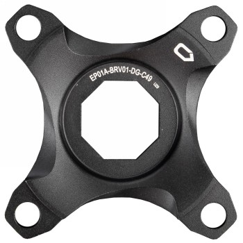 Spider, for brose system, for chainline 49 mm, aluminium, for chain guard, black anodised, on euro hole card - 1