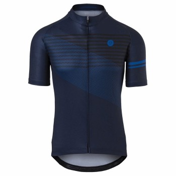 Striped sport men's jersey deep blue - short sleeves size 2xl - 1