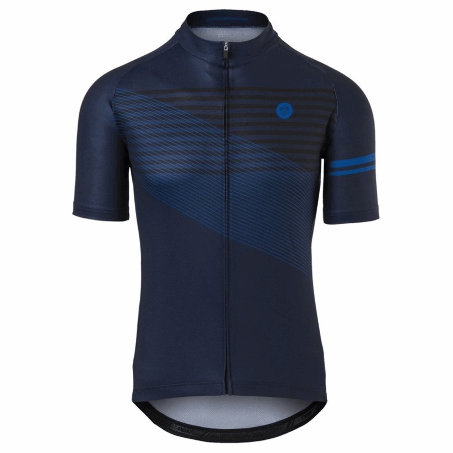 Striped sport men's jersey deep blue - short sleeves size 2xl - 1