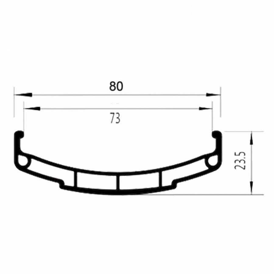 Cerchio, per bici con pneumatici grassi, 26', larghezza 80 mm / 73 mm, altezza 24,5 mm, 36 fori, nero opaco - 2 - Cerchi - 