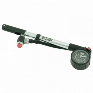 Pump for aluminum shock absorbers with pressure gauge and 27bar pressure adjustment button - 1