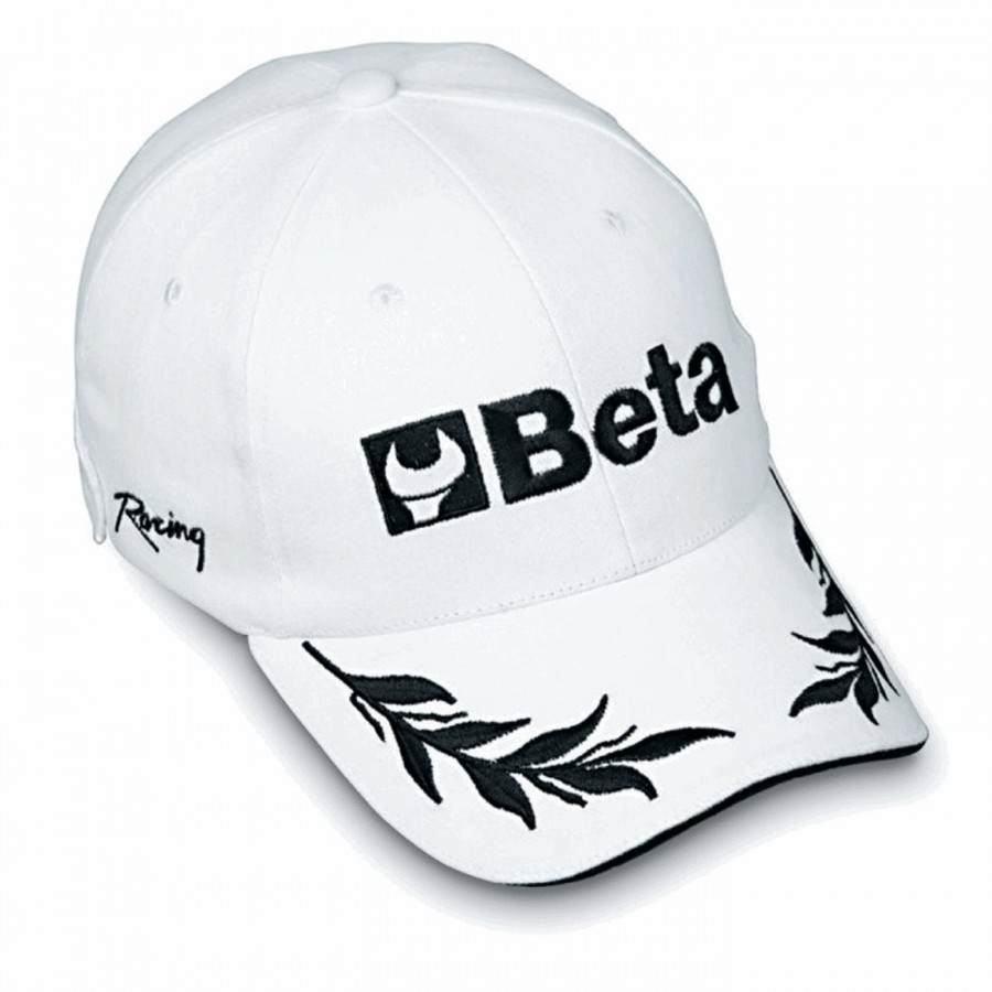 White baseball cap in 100% cotton - embroidered logo - 1