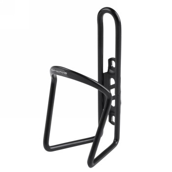 Bottle cage, aluminium, black, 6 mm, with m-wave logo - 1