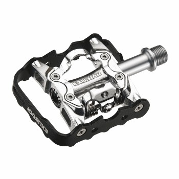 Pedal e-pm86 mtb 105x66mm en aluminio negro - doble función - 1