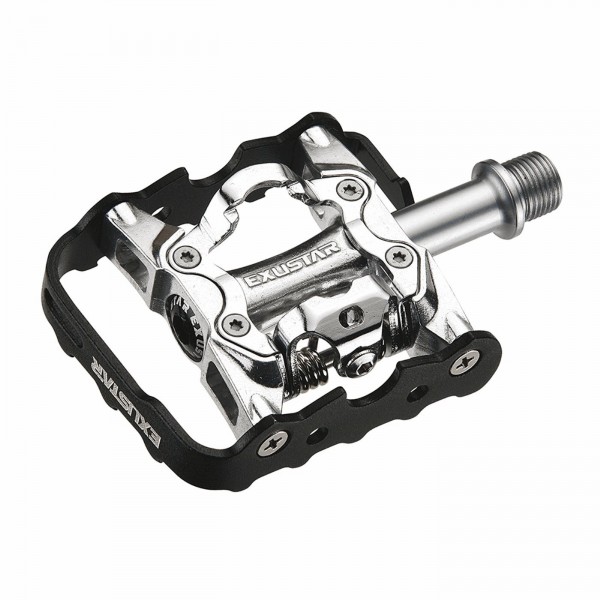 Pedal e-pm86 mtb 105x66mm aus schwarzem aluminium - doppelfunktion - 1