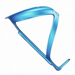 Fly cage bottle cage in aqua blue anodized aluminum - weight: 18g - 1