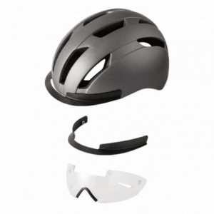 Adult e-way helmet approved nta-8776 in-mold shell size m silver - 1