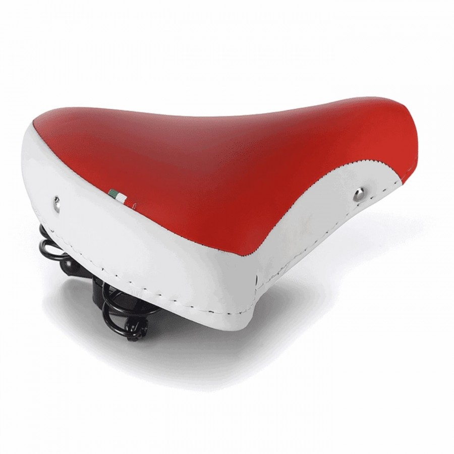 White/red fold saddle with springs - 1