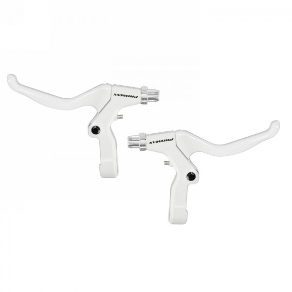 Aluminum brake lever pair, for V-brake and cantilever, EN - tested (EN 14766), white, mv - 1