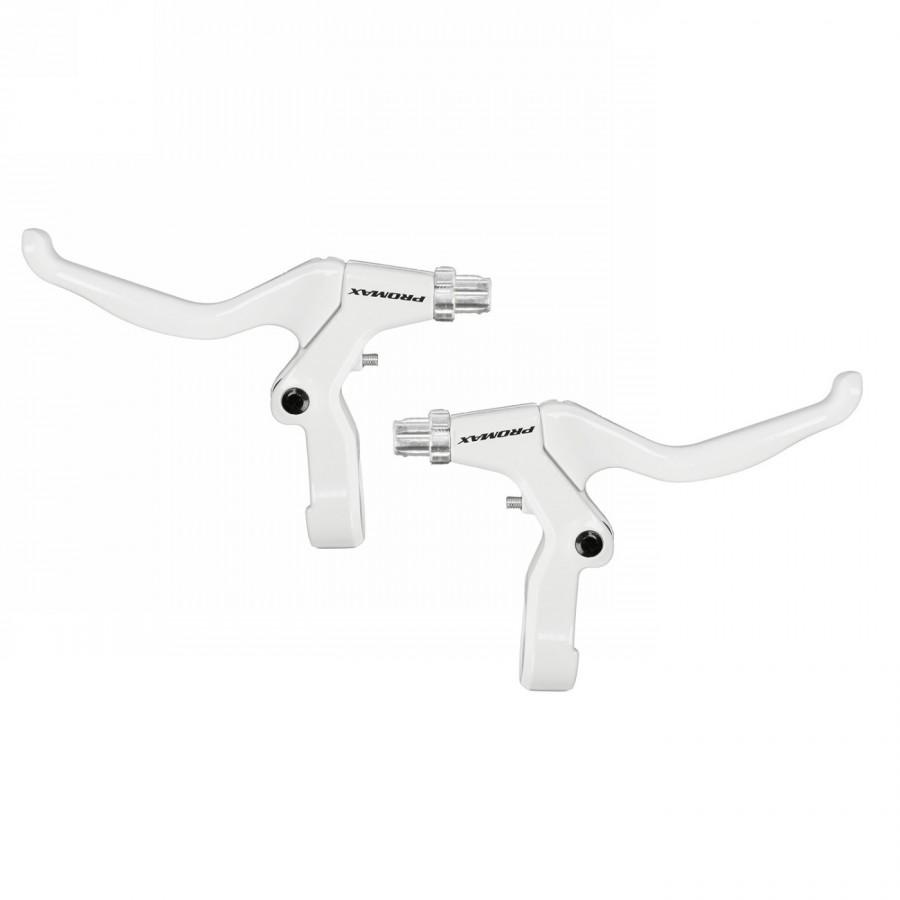 Aluminum brake lever pair, for V-brake and cantilever, EN - tested (EN 14766), white, mv - 1