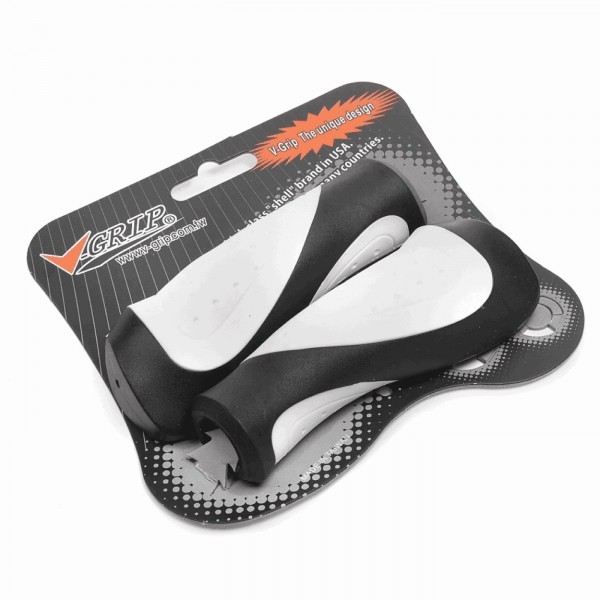 Manopole v-grip ergo gel bianco/nero - 1 - Manopole - 8051772121143