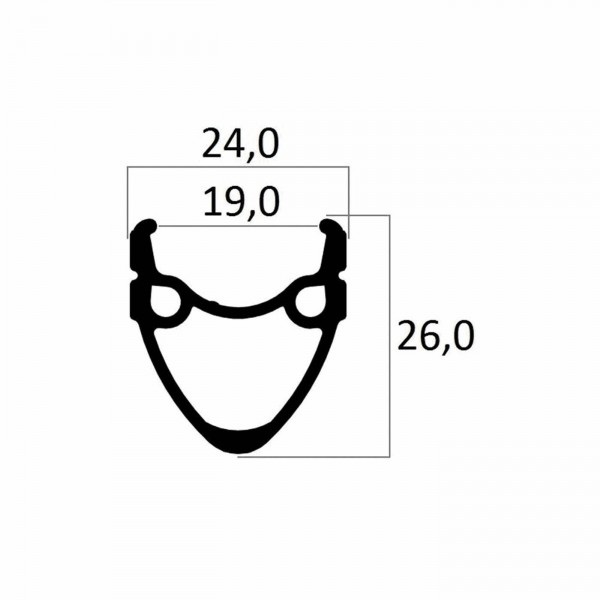 Cerchio r 26 mtb in alluminio 1,75 doppia camera - 36 fori nero - 1 - Cerchi - 8005586809896