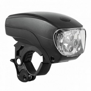 Pocket battery front light with 5 leds - attachment to the handlebar - 1