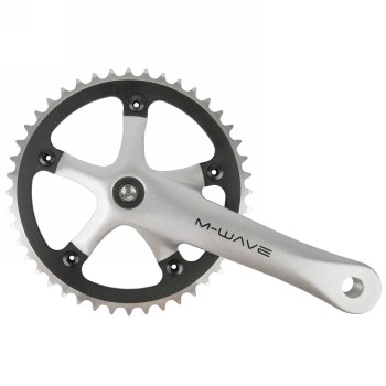 Pignon m-wave, 1 vitesse, manivelle alu 165 mm, plateau alu interchangeable 44 dents, cercle de perçage 130 mm, jis, pour - 1