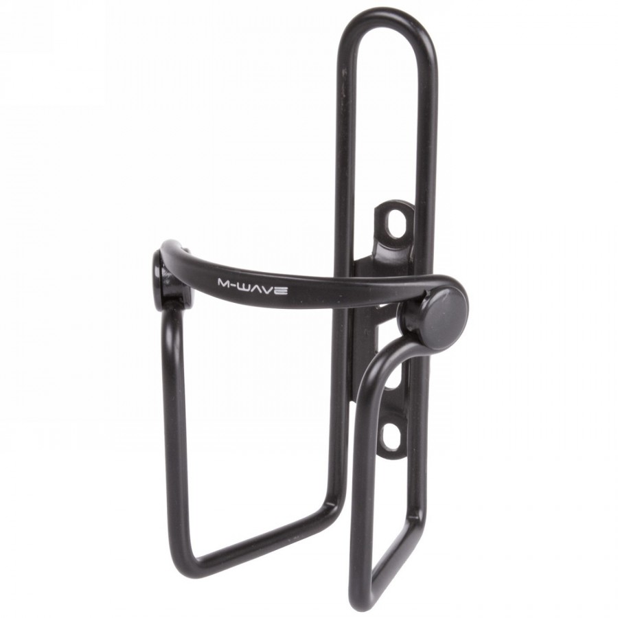 Bottle cage, aluminium, with knob for better hold and protection, 6mm, black, mv (340946) - 1